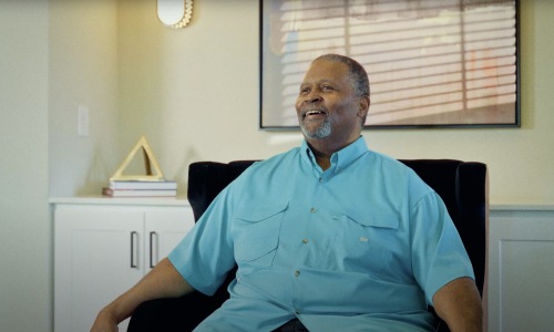 a man sitting in a chair